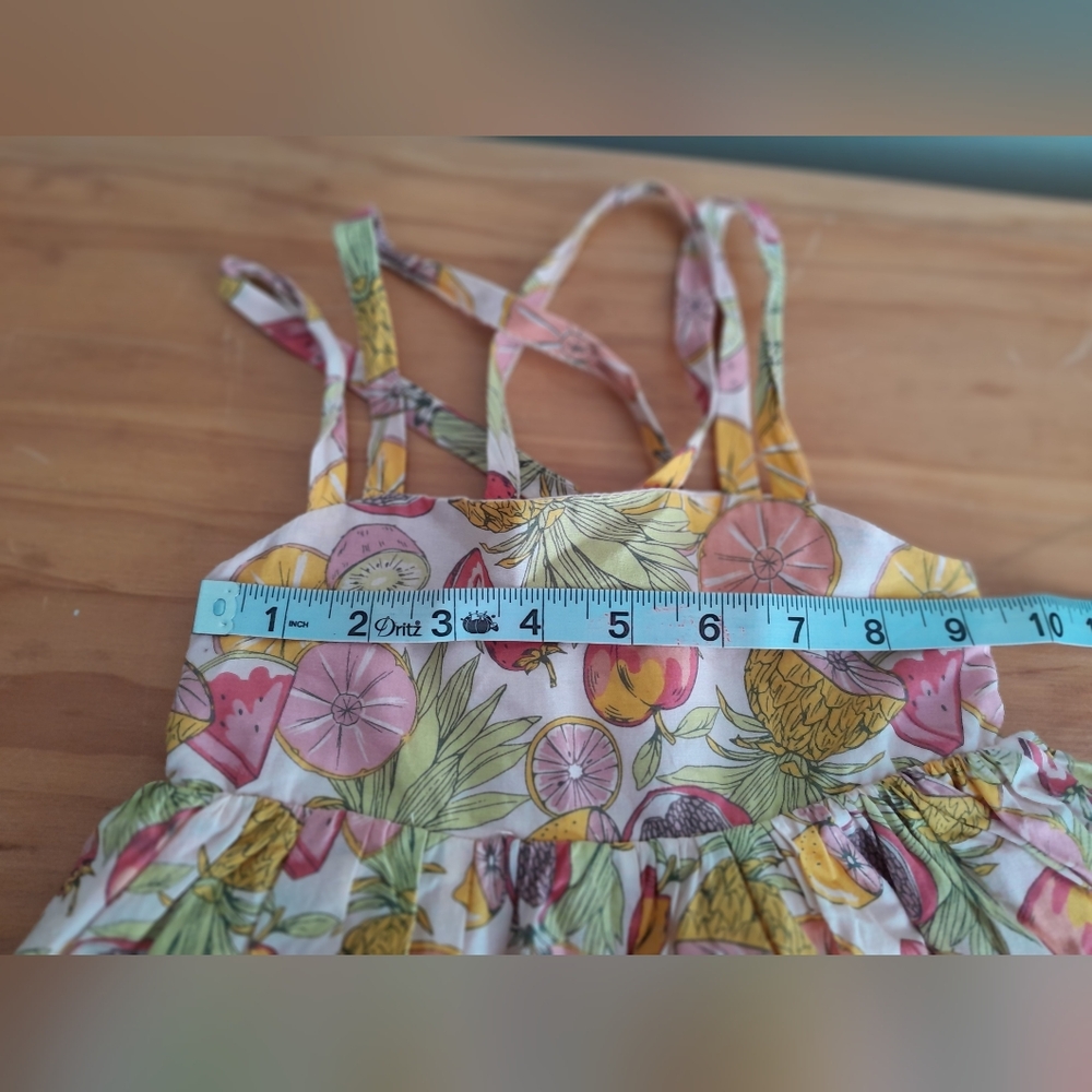 Colorful Fruit Print Strappy Sundress Size 4 - Picture 9 of 11